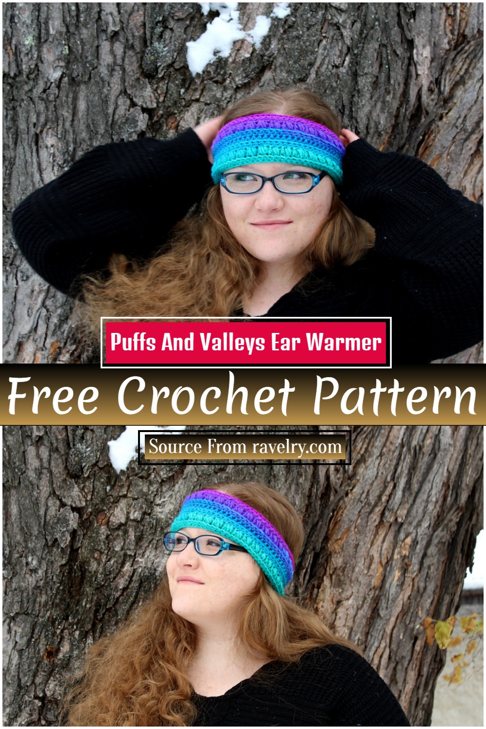 Free Puffs And Valleys Crochet Ear Warmer Pattern