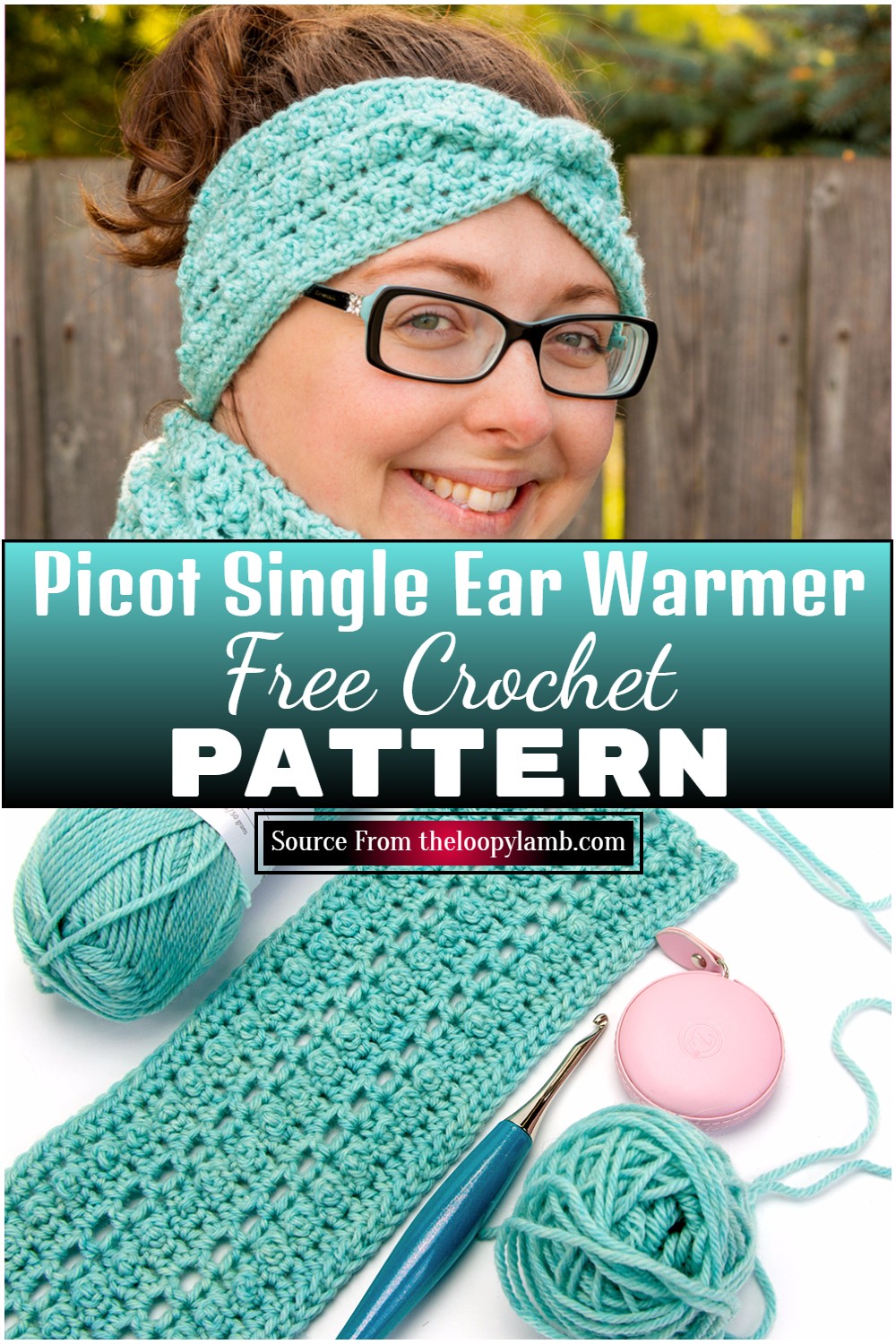 Picot Single Crochet Ear Warmer Pattern