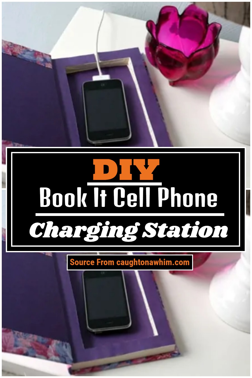 DIY Book It Cell Phone Charging Station