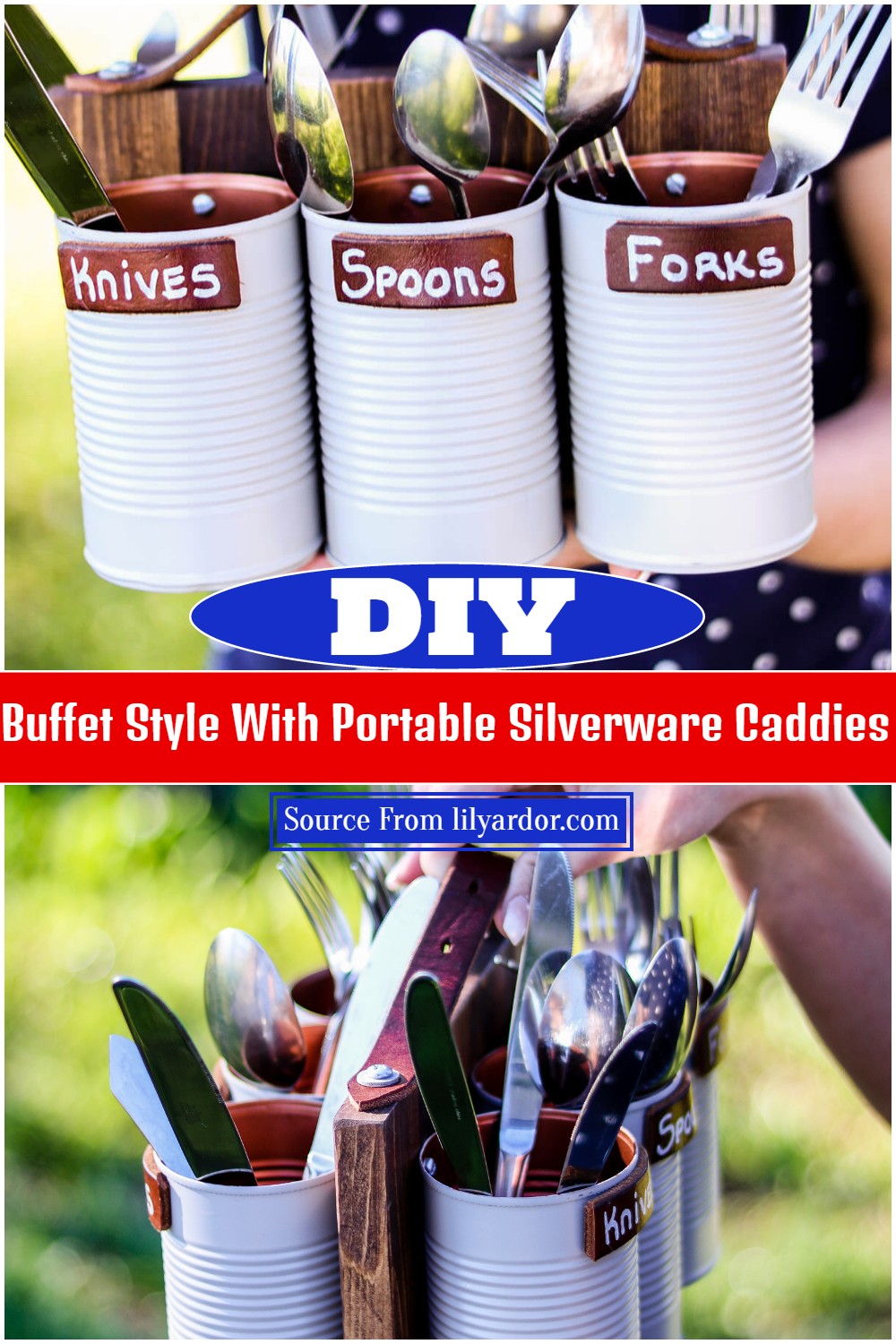 DIY Buffet Style With Portable Silverware Caddies