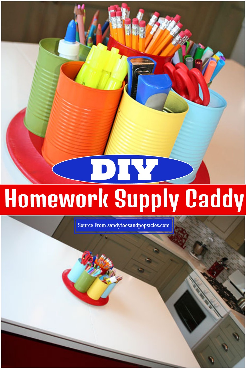 DIY Homework Supply Caddy