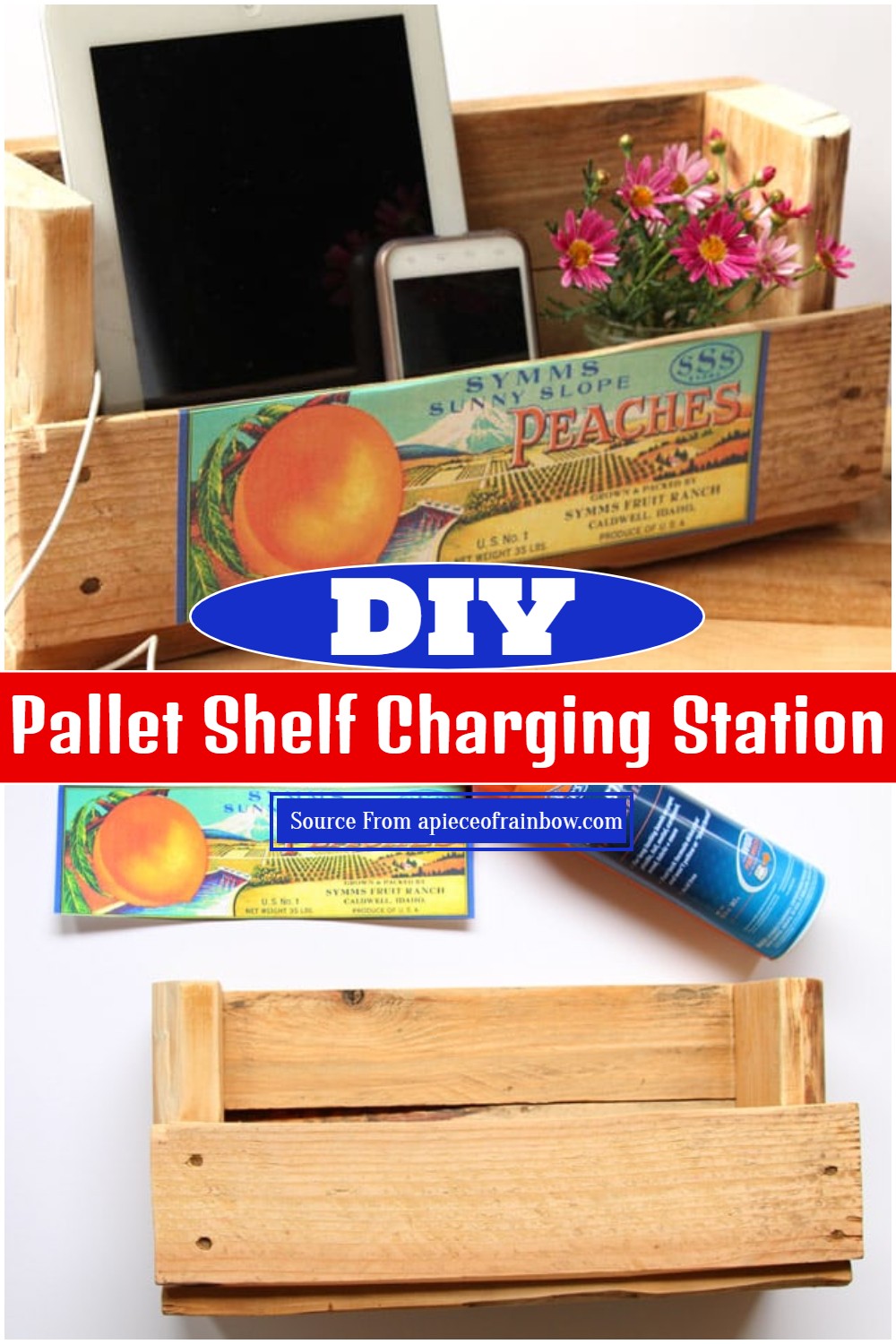 DIY Pallet Shelf Charging Station