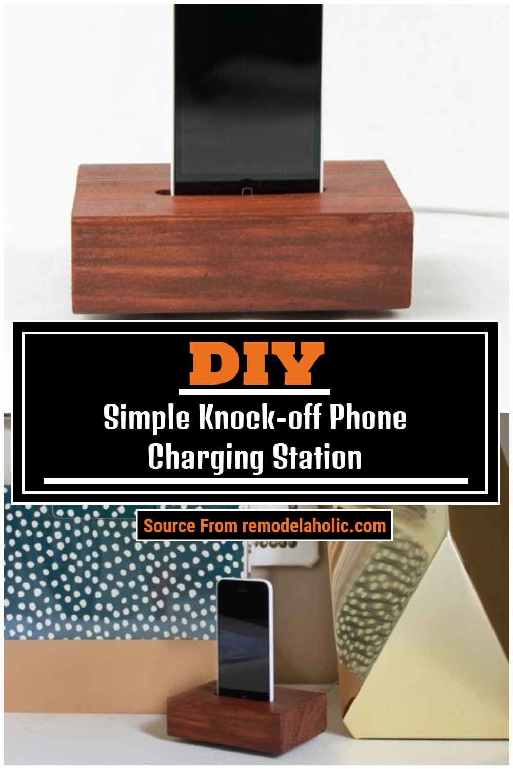 DIY Simple Knock-off Phone Charging Station