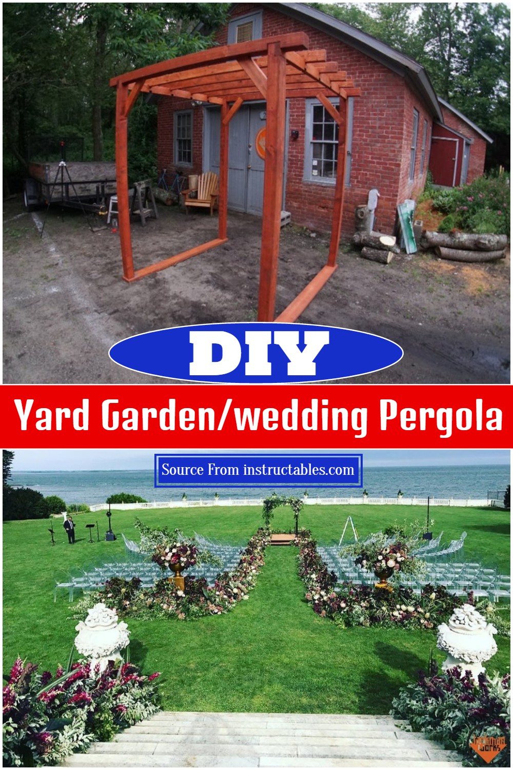 DIY Yard Garden Wedding Pergola