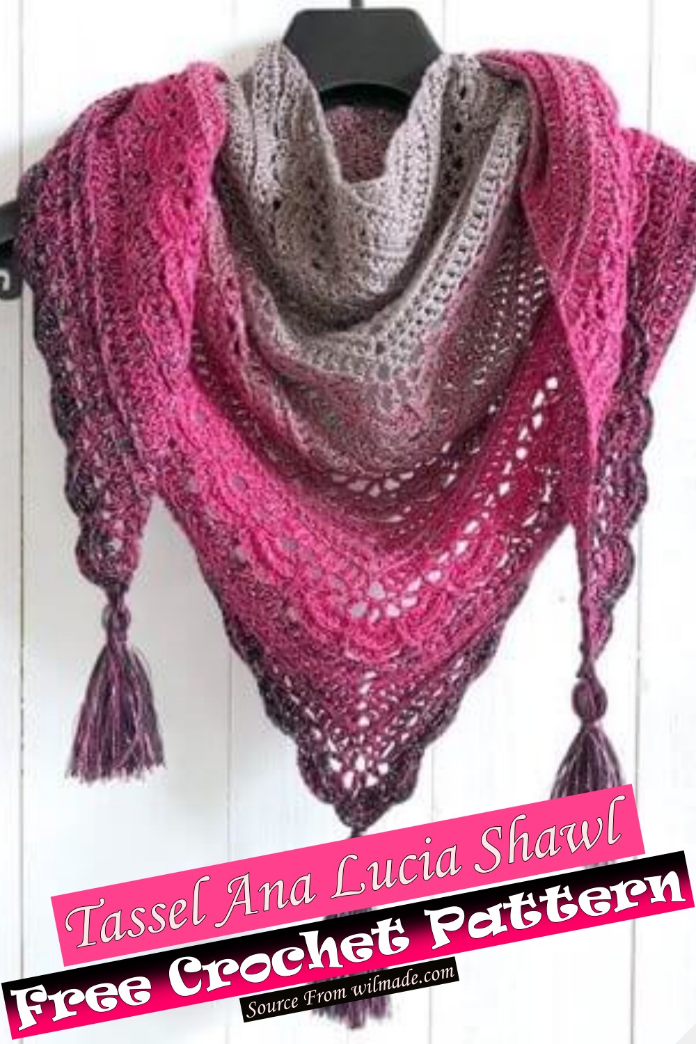 Free Crochet Tassel Ana Lucia Shawl