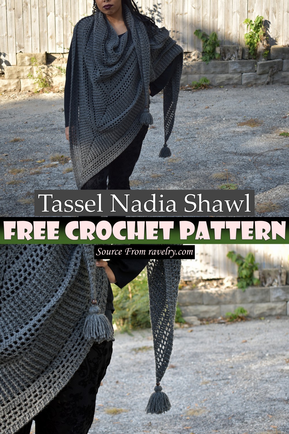 Free Crochet Tassel Nadia Shawl