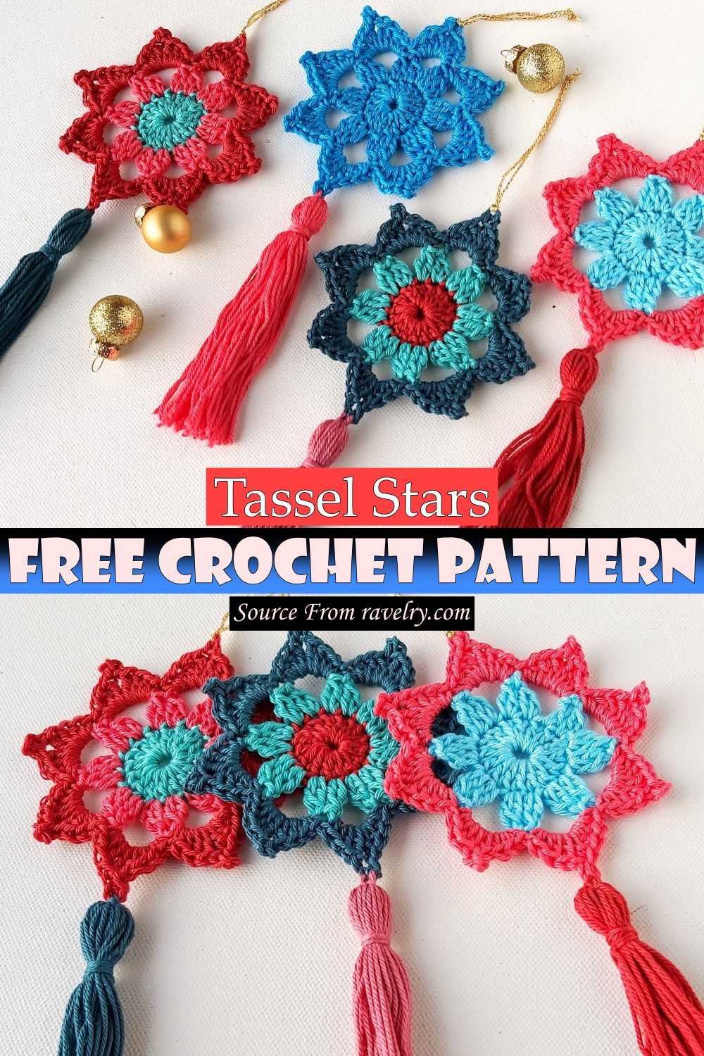 Free Crochet Tassel Stars