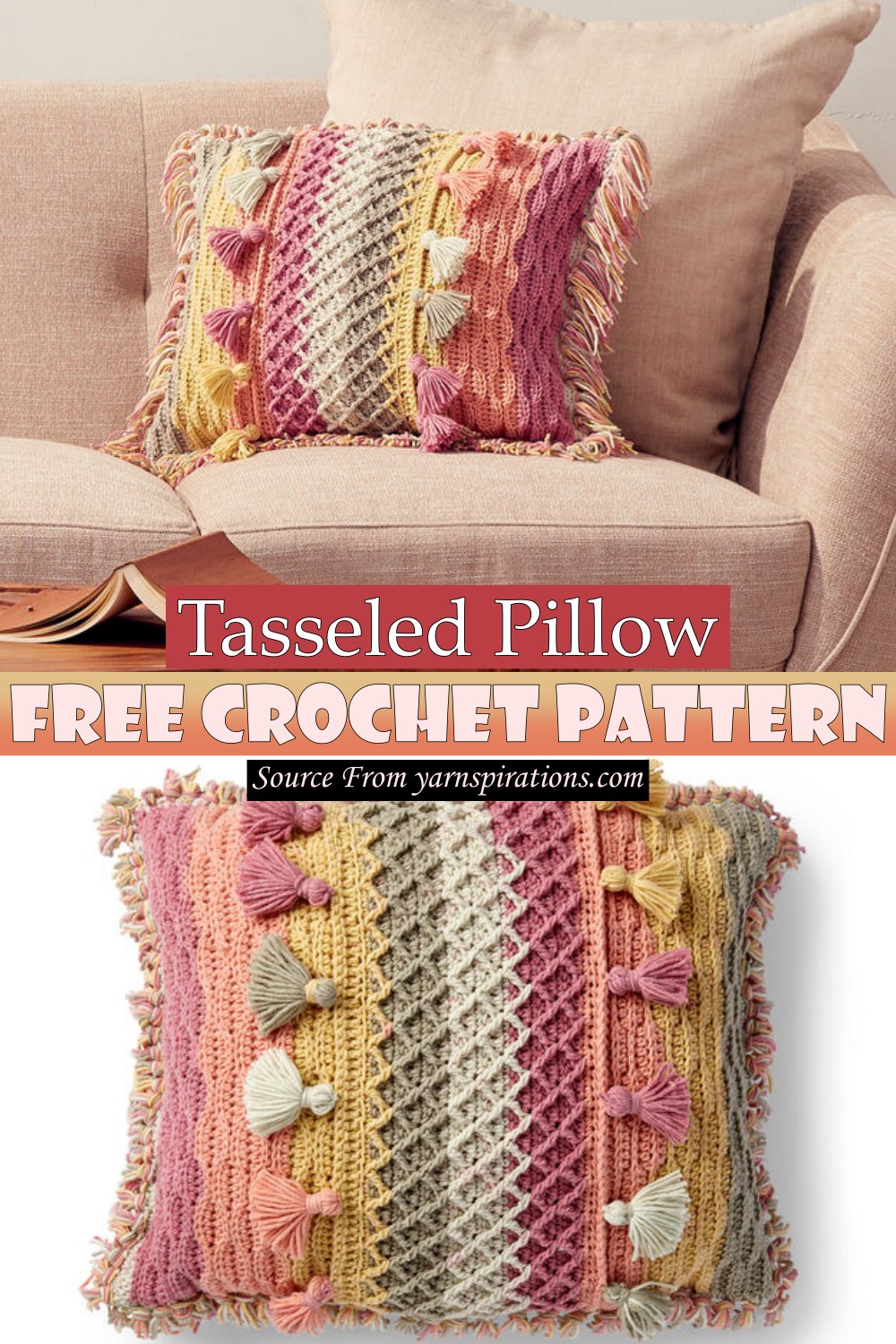 Free Crochet Tasseled Pillow