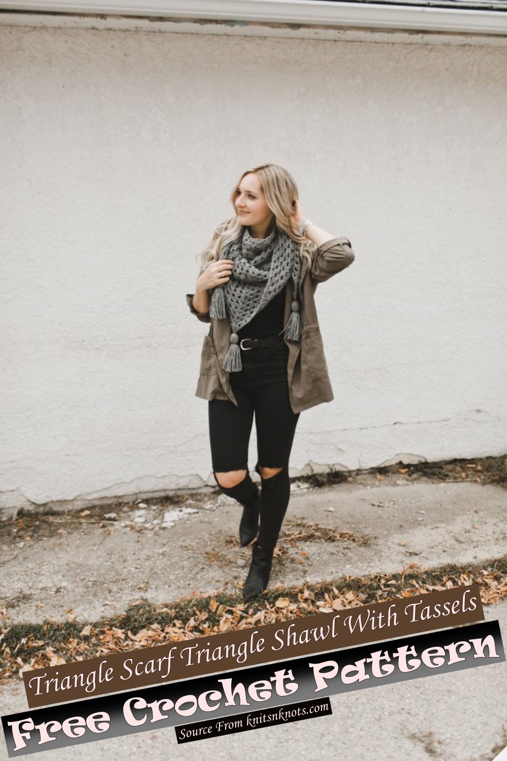 Free Crochet Triangle Scarf Triangle Shawl With Tassels