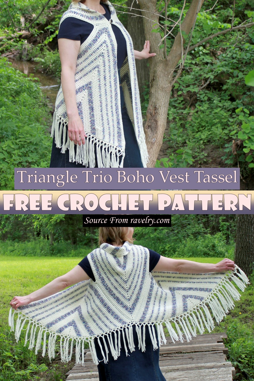 Triangle Trio Boho Vest Tassel Pattern
