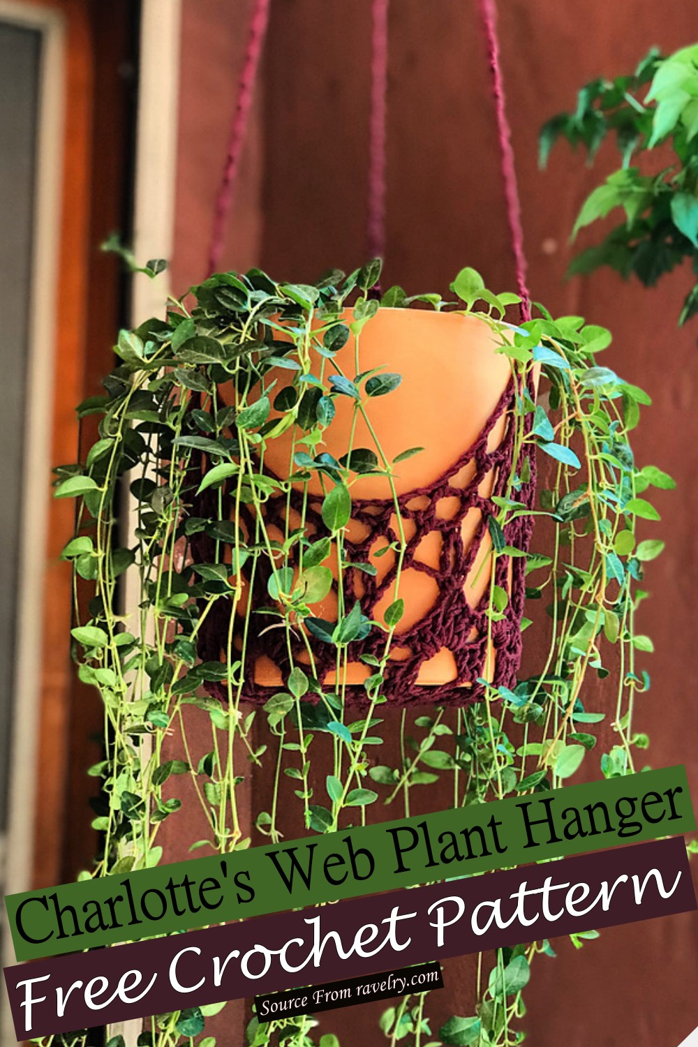 Charlotte's Web Plant Hanger​ Crochet Pattern