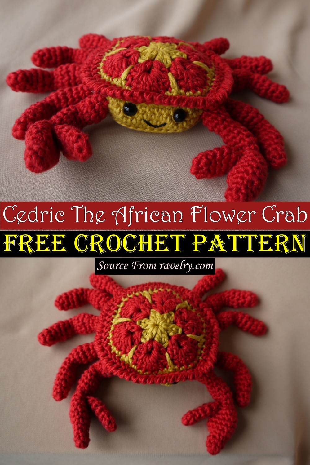 Crochet Cedric The African Flower Crab Patterns