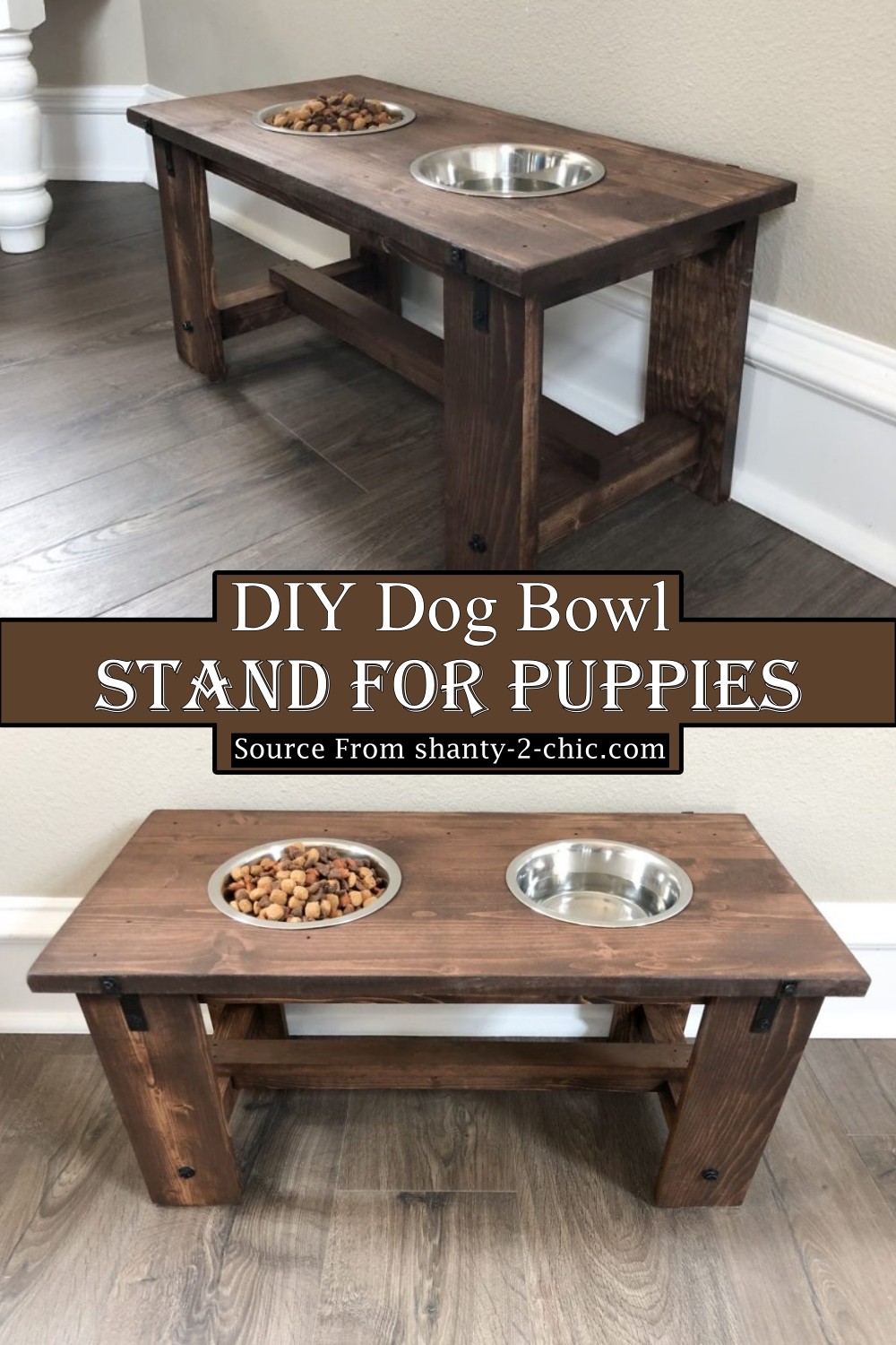 DIY Dog Bowl Stand For Puppies
