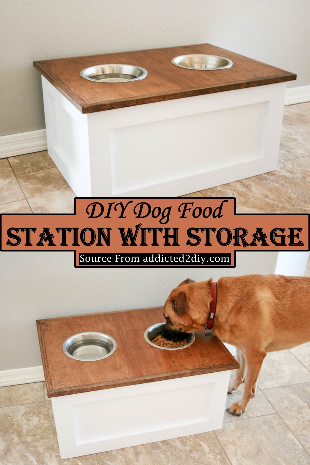 DIY Dog Food Station With Storage