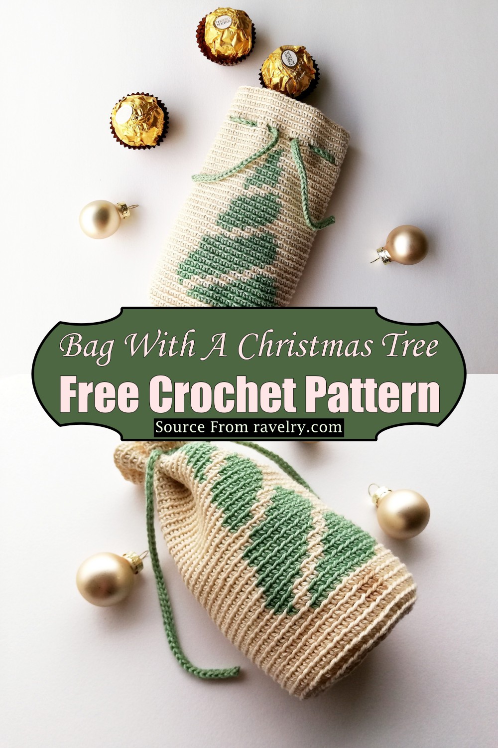 Crochet Bag With A Christmas Tree Pattern