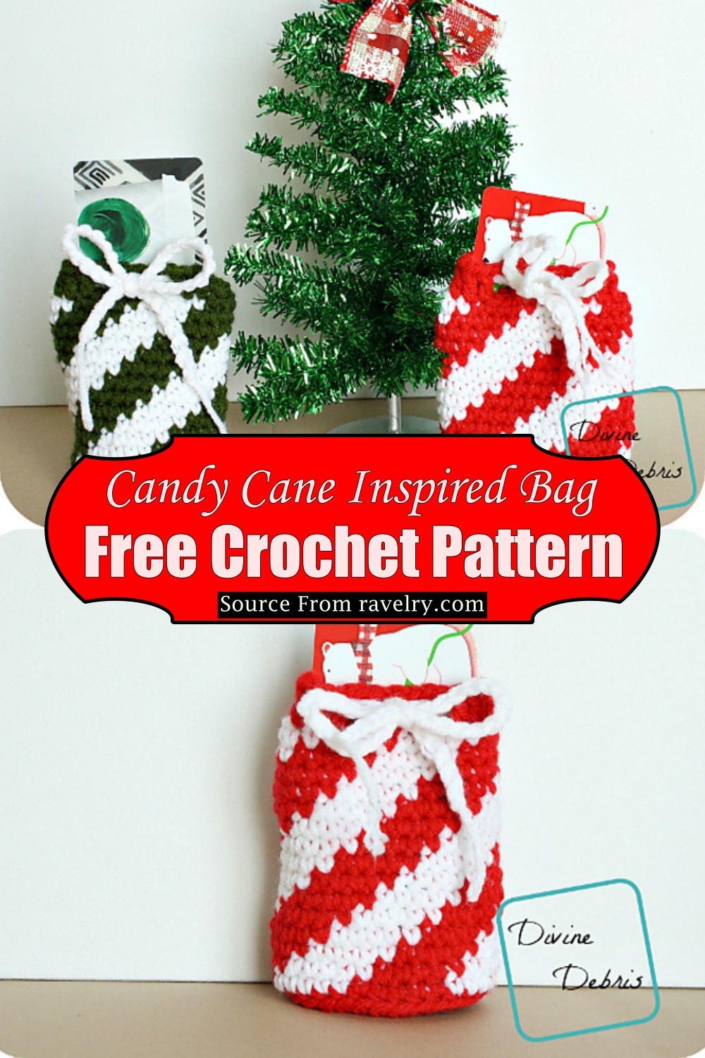 Crochet Candy Cane Inspired Bag Pattern
