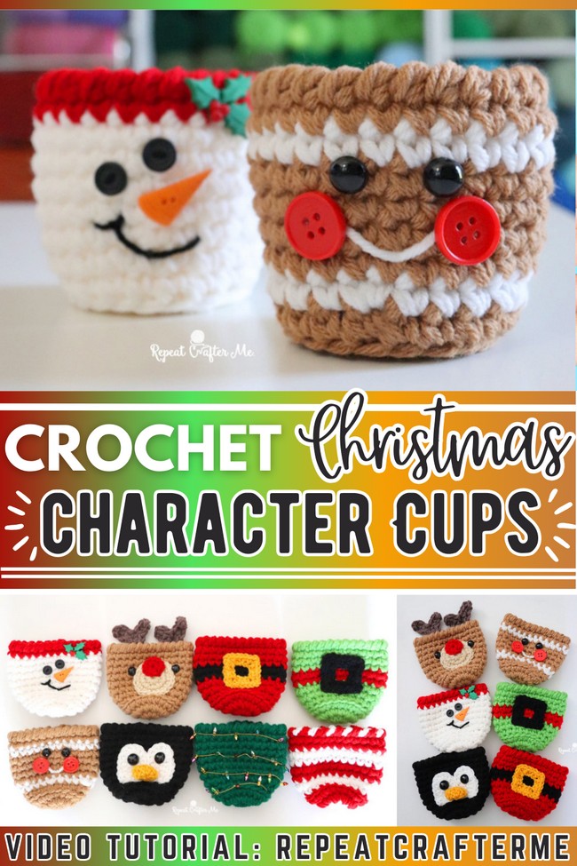 Crochet Christmas Cups