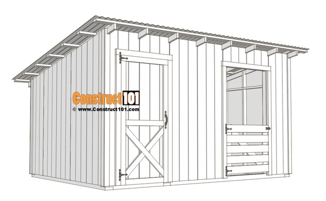 10×14 Goat Shelter With Storage
