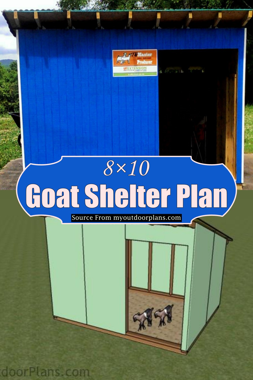 8×10 Goat Shelter Plan