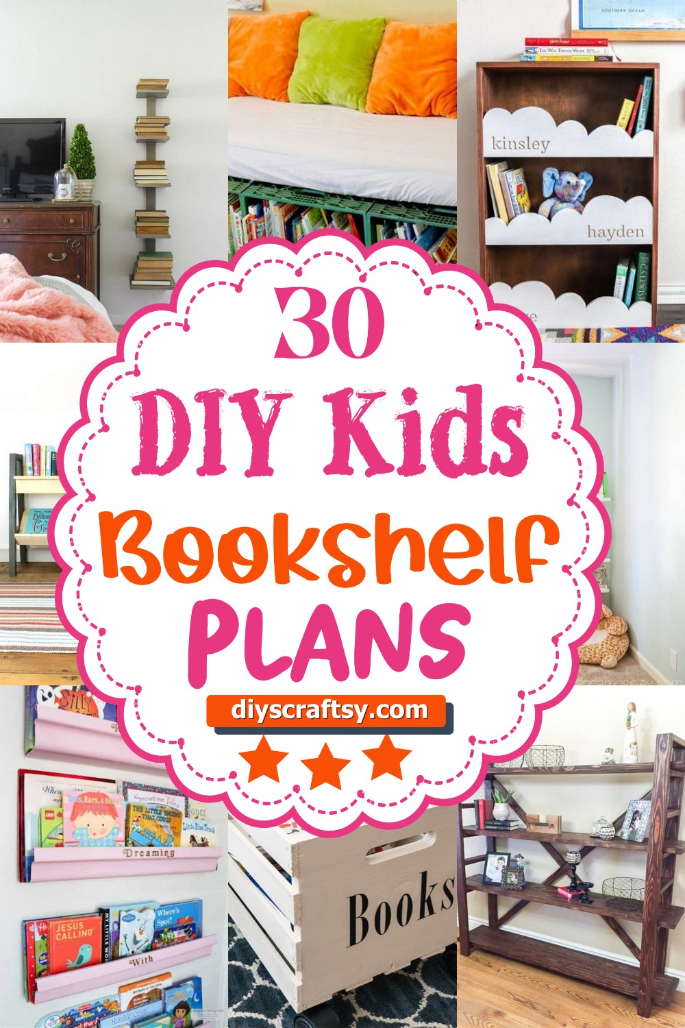 30 Simple DIY Kids Bookshelf Plans
