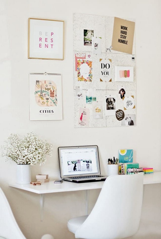 Chic White DIY Floating Desk