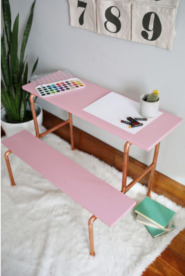 Copper Pipe Child’s Desk