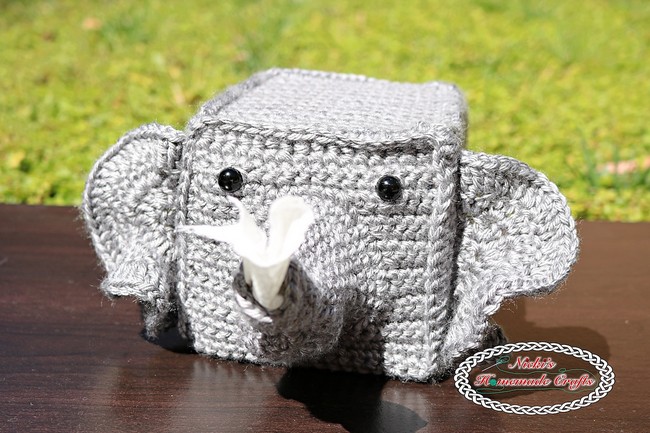Crochet Cute Elephant Tissue Box Cover