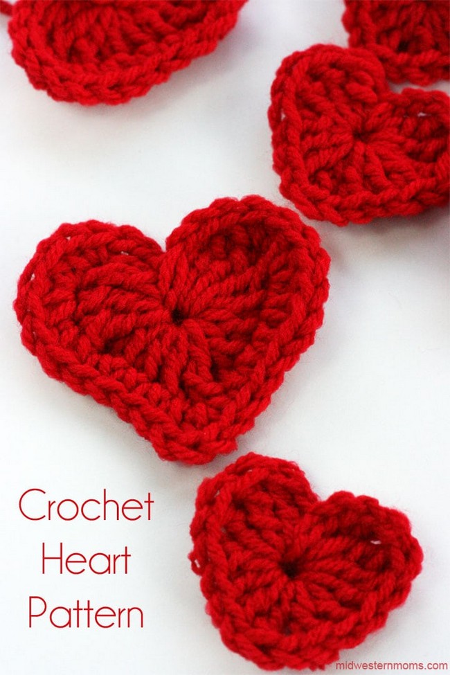 Crochet Heart for Valentine’s Day Garland