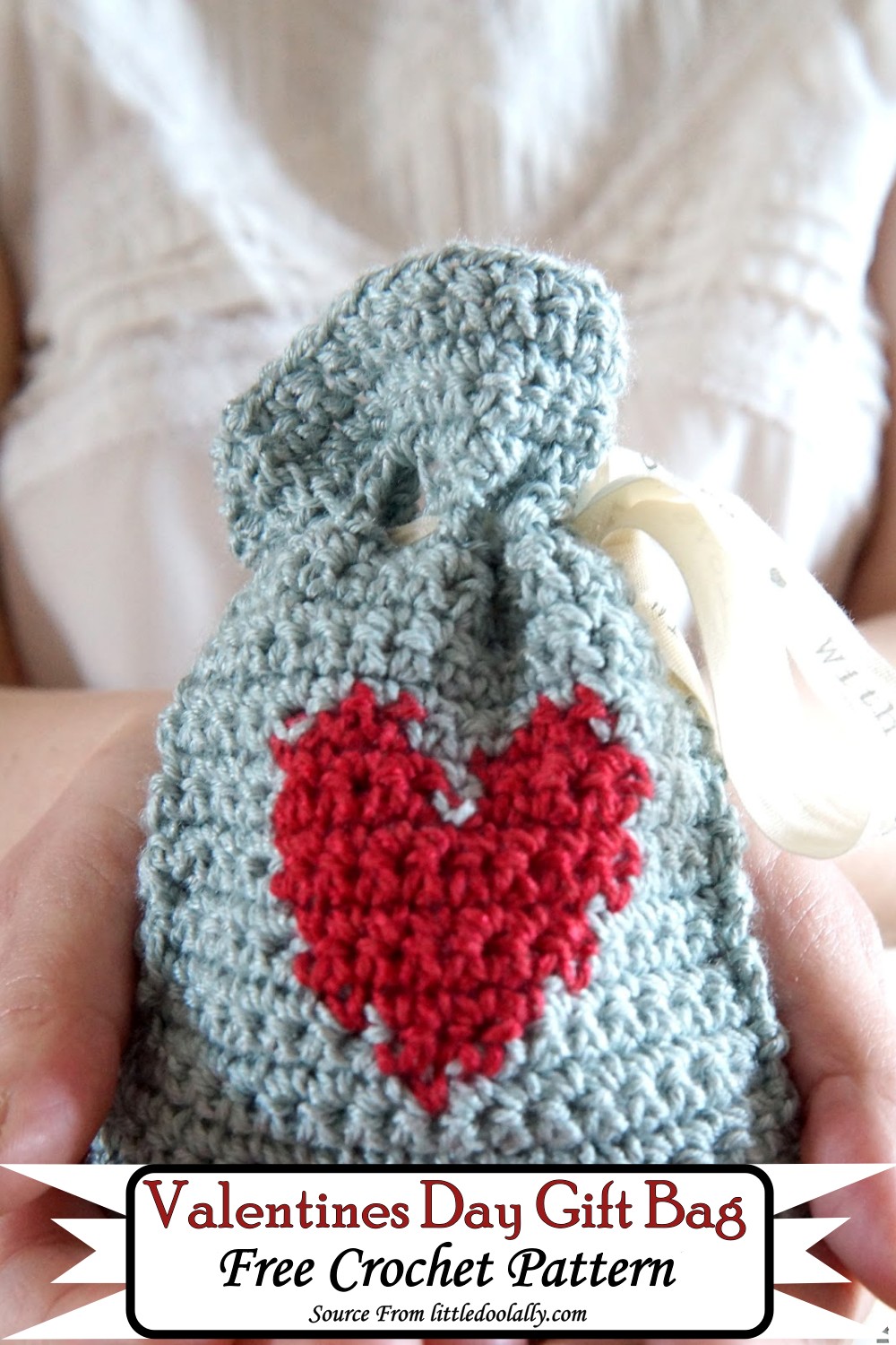 Crochet Valentines Day Gift Bag