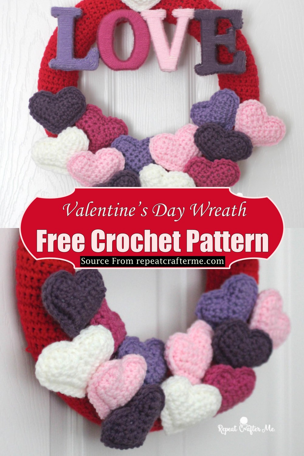 Crochet Valentine’s Day Wreath