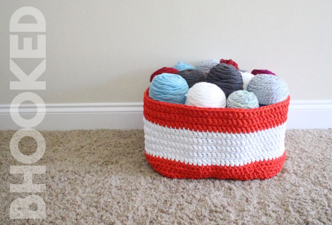 Crochet Yarn Stash Basket