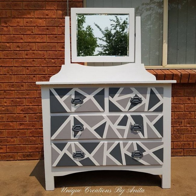 DIY Geometric Dresser Makeover