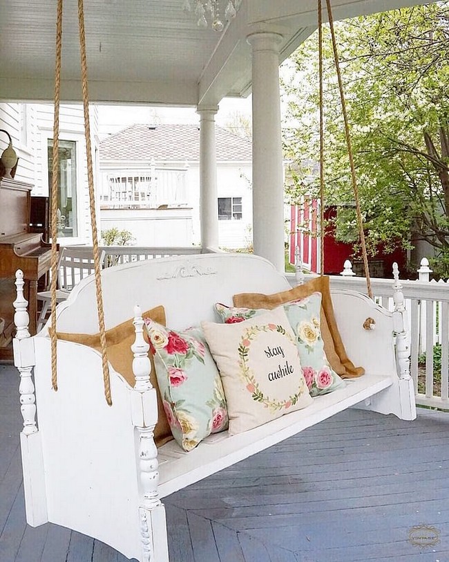 DIY Salvaged Porch Swing Loveseat Build