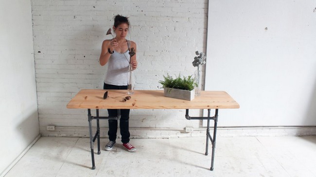 DIY Standing Desk From Galvanized Pipes