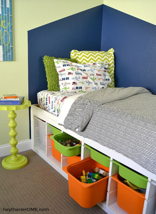 DIY Storage Bed For Kids
