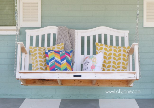 DIY We Turned Our Baby Crib Into A Porch Swing
