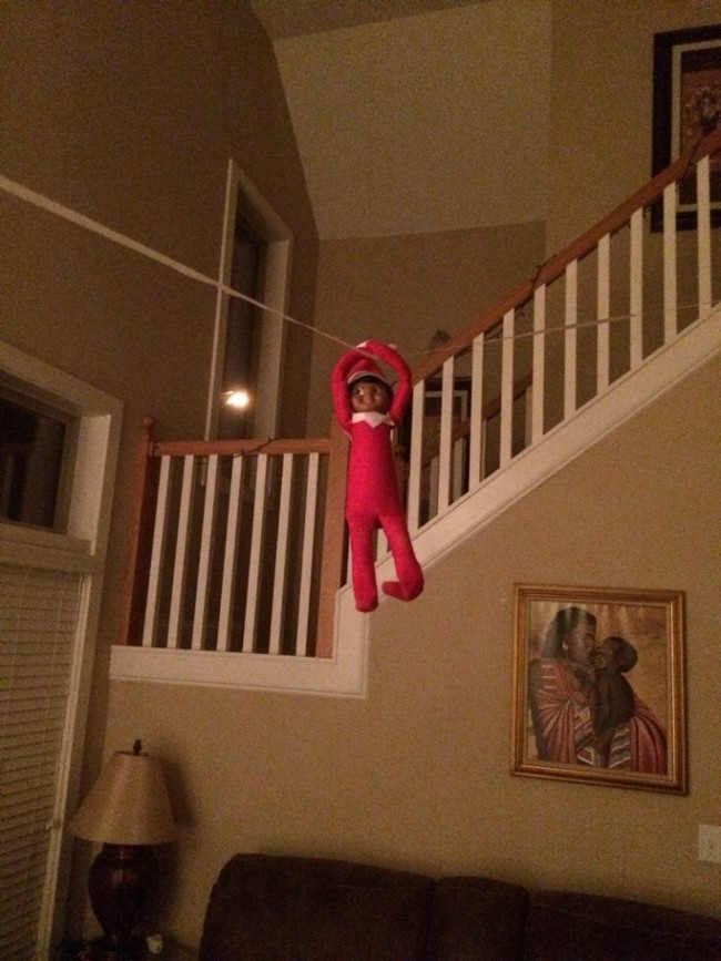 Elf On The Shelf Goes On The Zipline