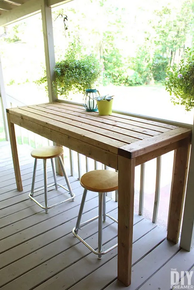 How To Build A 2×4 Outdoor Bar Table