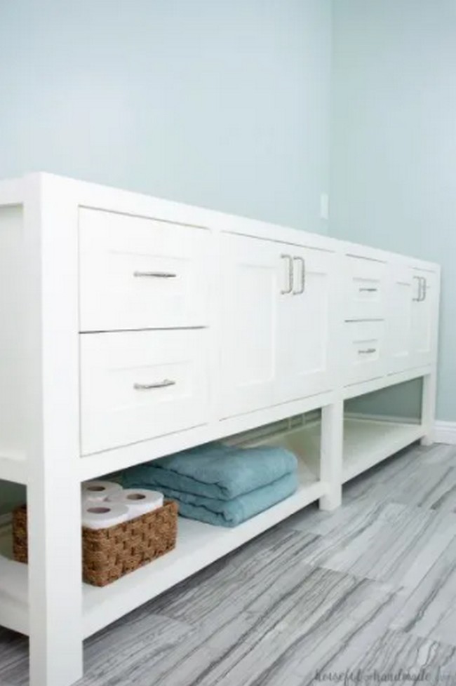 Open Shelf Bathroom Vanity DIY