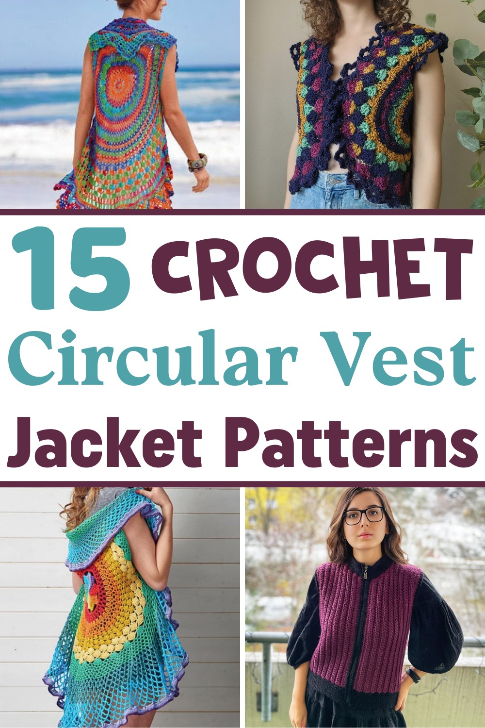 15 Free Crochet Circular Vest Jacket Patterns