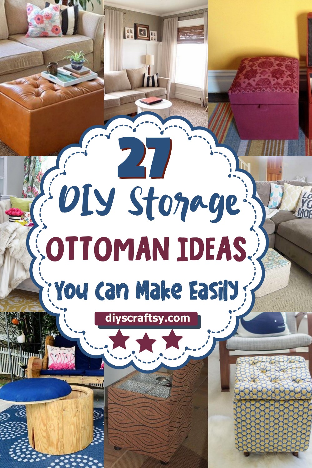 27 DIY Storage Ottoman Ideas You Can Make Easily