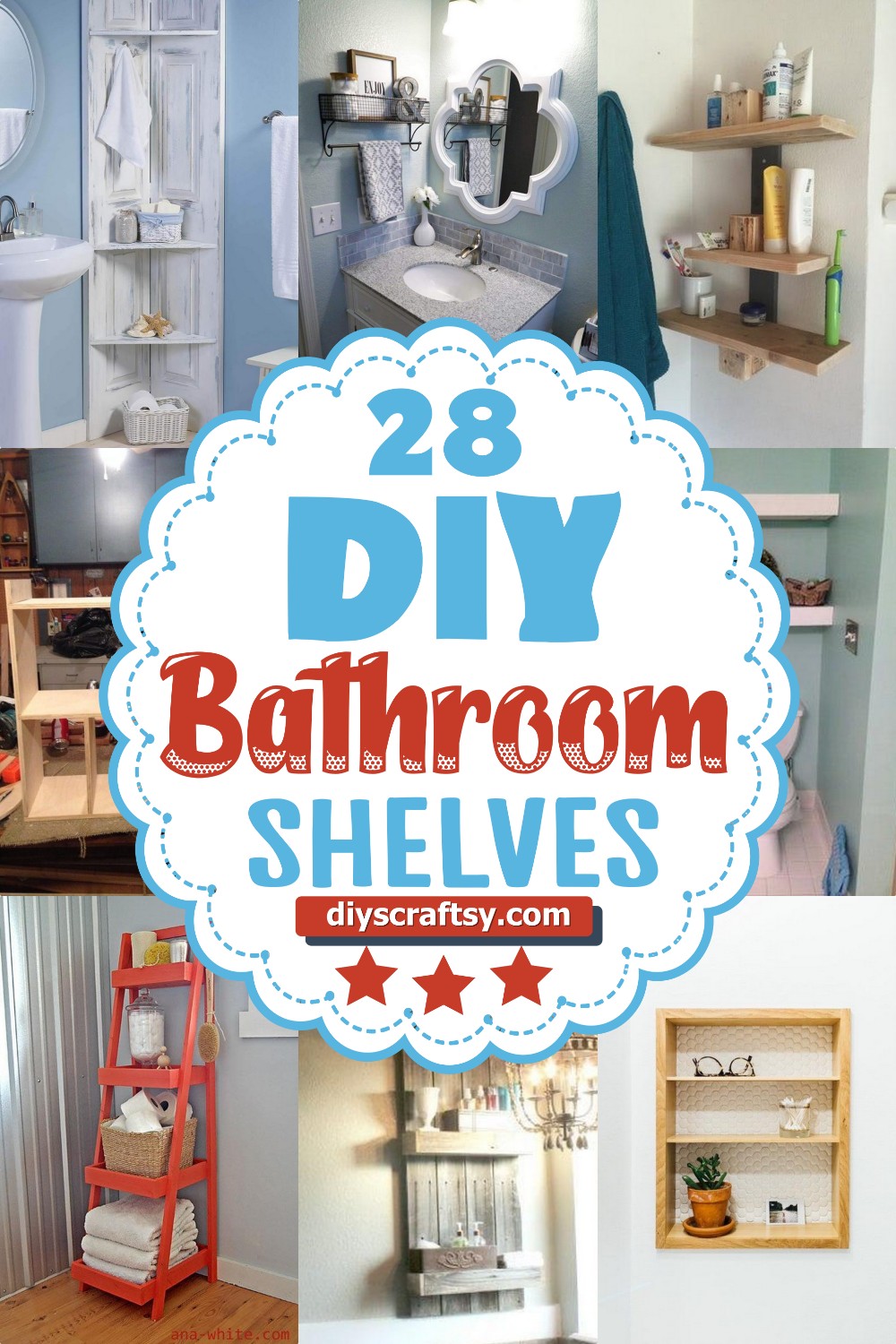 28 DIY Bathroom Shelves Ideas
