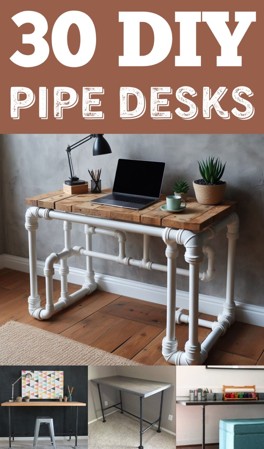 30 DIY Pipe Desk Ideas You Can Build Easily - DIYsCraftsy