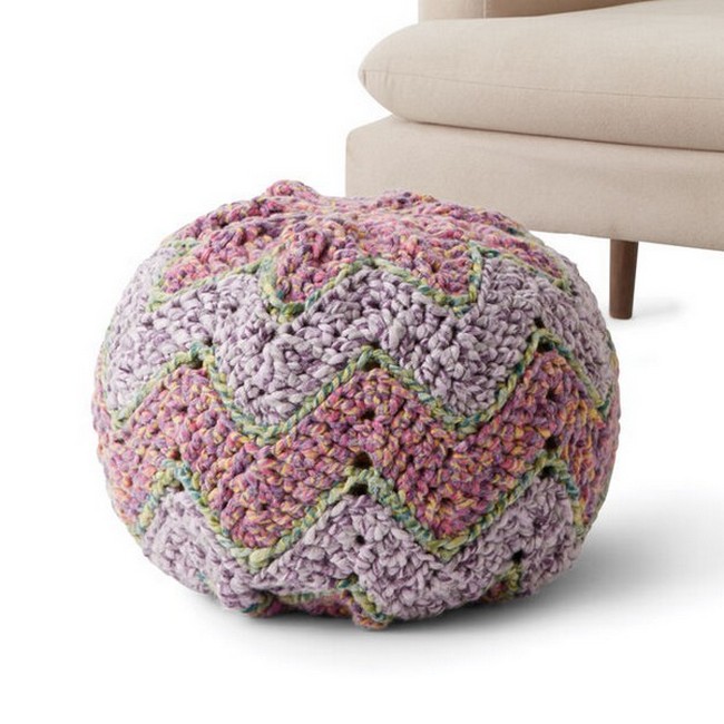 Crochet Chevron Pouf