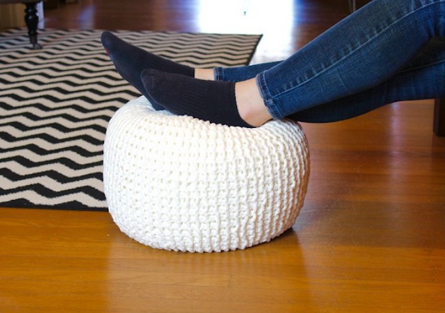 Crochet Knitted Floor Pouf