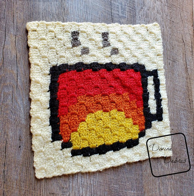 Cup C2C Afghan Square Crochet Pattern