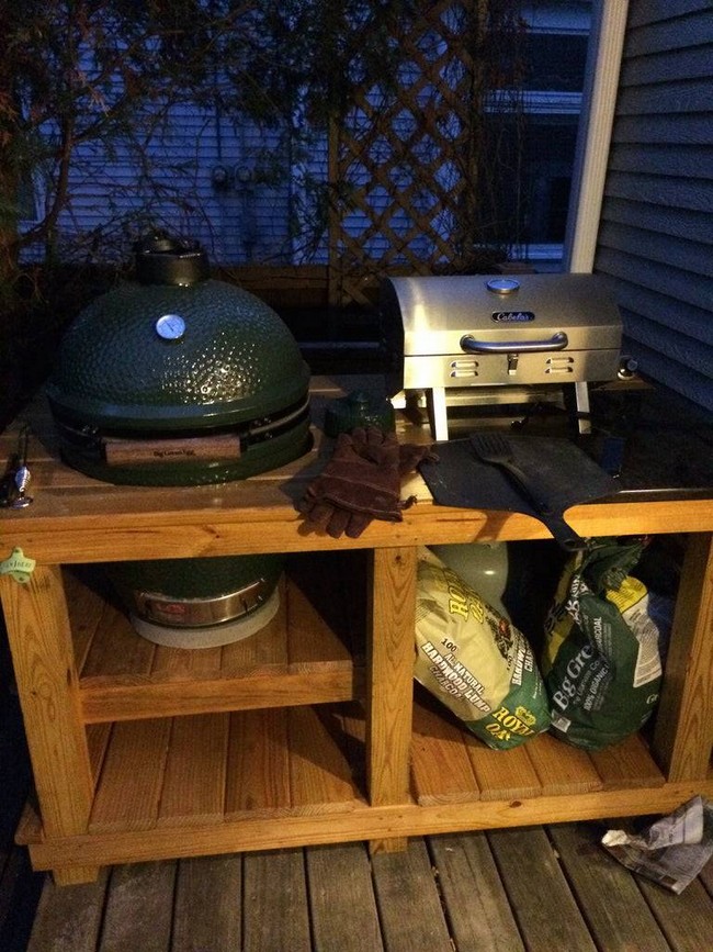 DIY Big Green Egg And Gas Grill Table