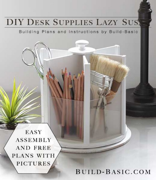 DIY Desk Supplies Lazy Susan