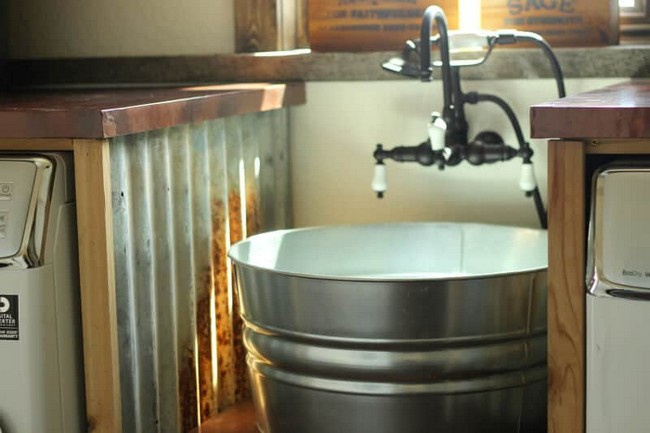 DIY Galvanized Tub Sink