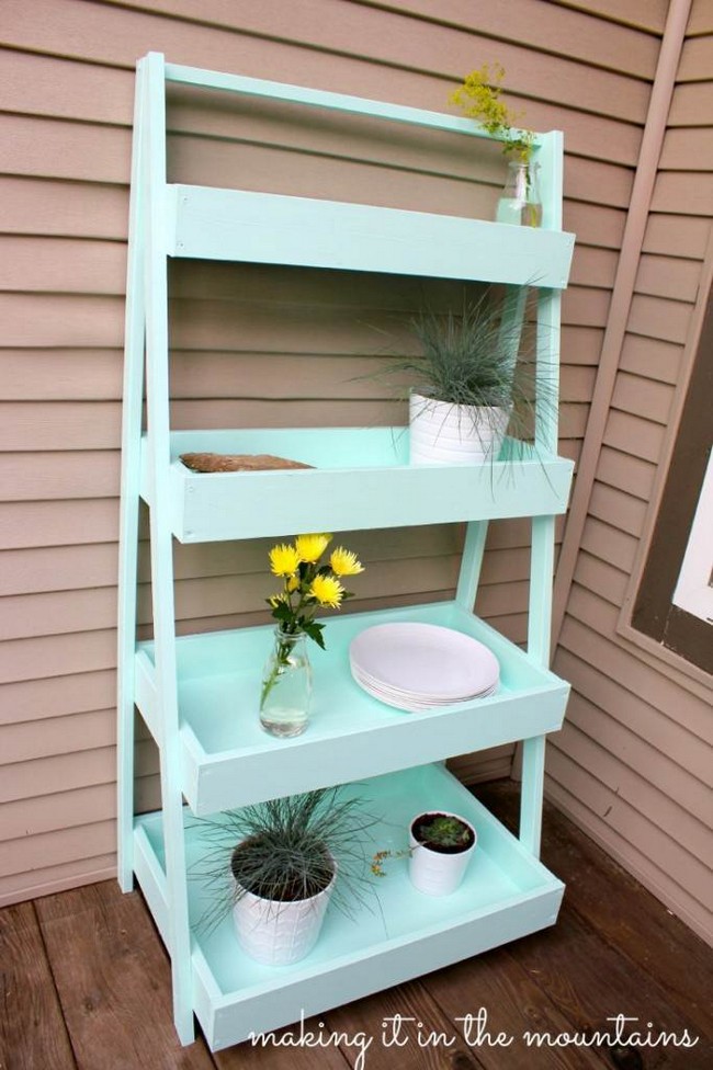 30 DIY Ladder Shelf Plans You Can Build Today DIYsCraftsy